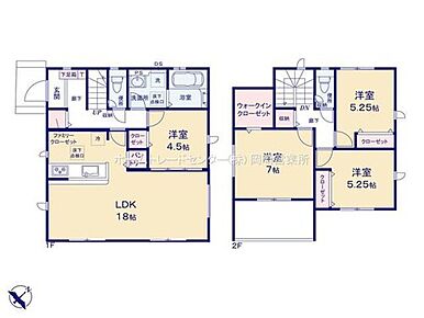 １８帖のリビング♪には４．５帖の洋室が隣接！廊下側からも入室できるので客間としても使用可能です☆各居室、廊下にまで収納充実な間取り♪ワイドバルコニーつき！ 