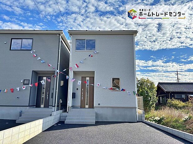【現地外観写真】【1号棟】平日・お仕事帰りなど、いつでもご案内させていただきます!デザイン・目に見える設備面も大切ですが、耐震構造で地震に強い家の為、次代へ繋ぐ強固な住宅です。
