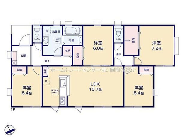 【4LDK】子育て中にも老後の生活にも生活しやすい平屋建て☆対面式キッチンからはリビングで過ごす家族の様子がわかり安心です◎家事動線がスムーズな水回り集約設計です♪