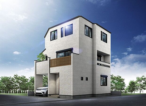 【完成イメージパース】白を基調とした美しい外観が、街並みに調和しながらも存在感を放ちます。