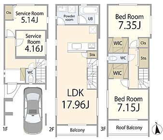2LDKに加えて2つのSを備え、居住空間と収納・ワークスペースを両立した使い勝手の良い間取り。生活動線が整い、家族構成やライフスタイルの変化にも柔軟に対応できるプランです。 