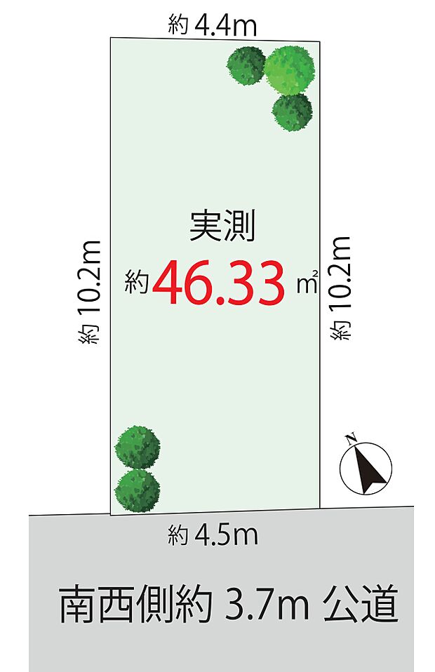 整形地ならではの使いやすさが魅力の土地。間取りを考えやすく、暮らしやすさに繋がる利便性の高い区画です。