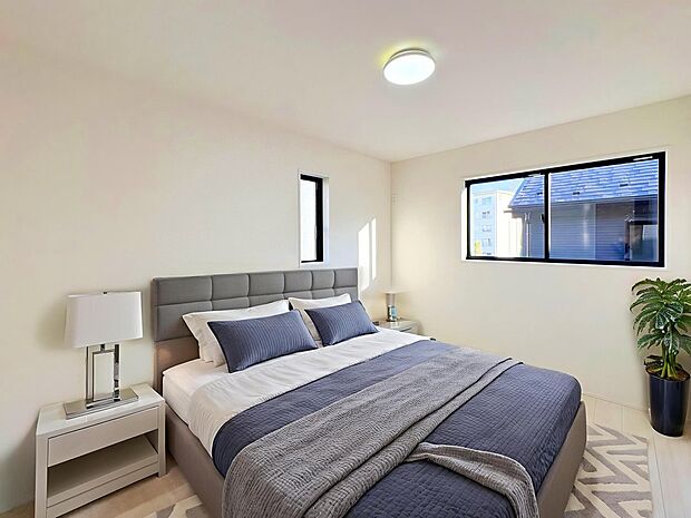 【建物プラン例：Room】
開放的な角地物件のため、陽当たり・通風良好。
自然に囲まれた閑静な住宅街のため、落ち着いた環境での静かで優雅な暮らしが叶います。