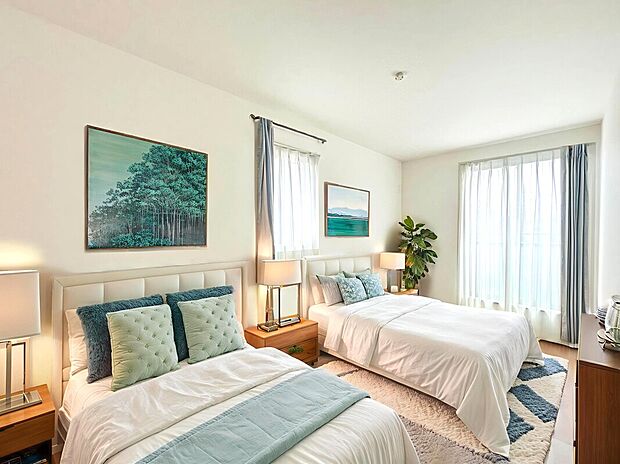 【Room 6.5帖:B号棟】
全居室2面採光、収納が全部屋に備わっているので個人の空間もより快適で居心地の良い空間に保てます。