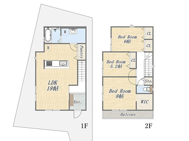 【【参考プラン:3号地】】Plan:3LDK+WIC+Pantry+カースペース
建物面積:94m2
建物参考価格:1903万円