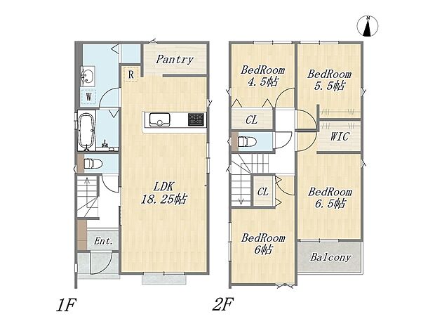 【【参考プラン:4号地】】Plan:4LDK+WIC+Pantry+カースペース2台
建物参考価格:1903万円
建物面積:100.19m2