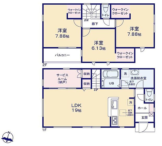 (4号棟)、3LDK+S、土地面積177.56m2、建物面積105.99m2