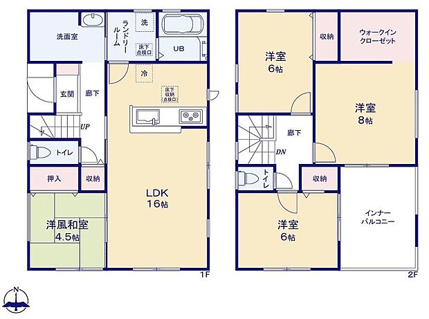 (2号棟)、4LDK、土地面積132.3m2、建物面積111.79m2