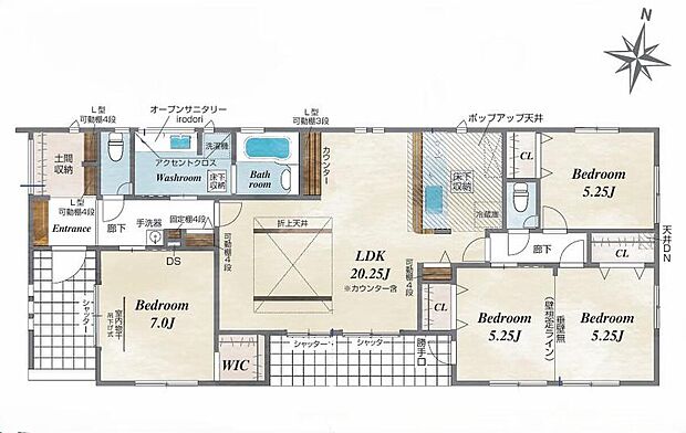 (2号棟)、3LDK、土地面積200.04m2、建物面積101.44m2