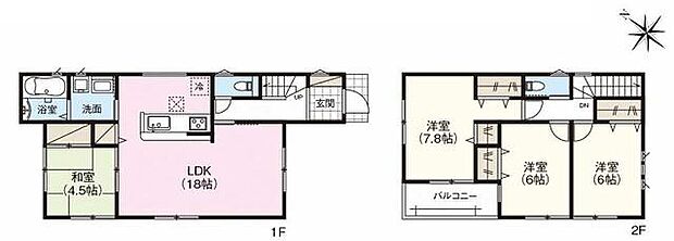 (1号棟)、4LDK、土地面積155.71m2、建物面積98.01m2