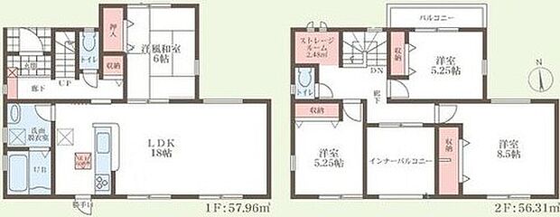 (3号棟)、3LDK、土地面積192.96m2、建物面積111.78m2
