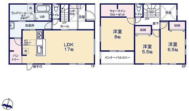 (4号棟)、3LDK、土地面積242.58m2、建物面積106.92m2