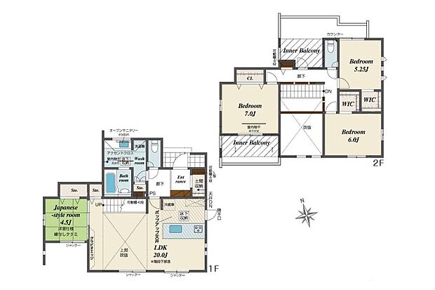 (1号棟)、4LDK、土地面積220.16m2、建物面積117.58m2