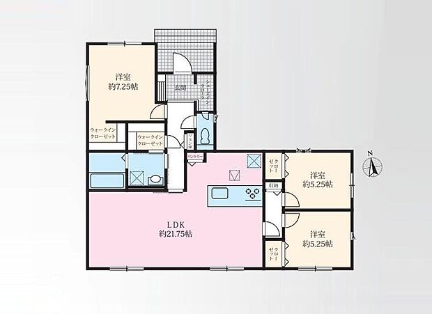 (1号棟)、3LDK、土地面積270.21m2、建物面積92.95m2
