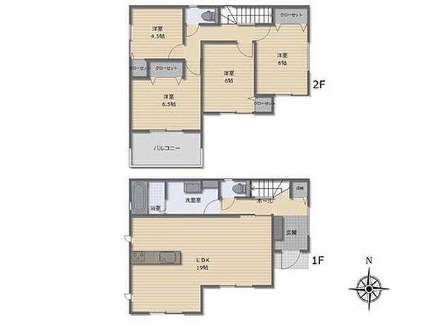 【4LDK】◇広々としたLDKに、自分好みのインテリアでレイアウト♪季節ごとに模様替えなども、楽しみの一つとなりそうです♪
◇充分な広さの収納を備え採光良好な2階洋室は、快適空間♪