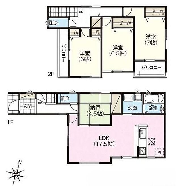 【3LDK+S】◇家族を見守りながら調理できる対面式キッチンを採用♪
◇窓付きの納戸は「たたみスペース」としてもお使いいただけます♪
◇洗濯用とガーデニング用など分けて使えるダブルバルコニー♪