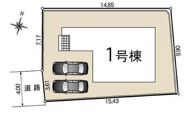 【【全体区画図】】カースペース2台分ご用意ございます♪
家族分の自転車を駐輪したり、来客用の駐車スペースとしてもお使いいただけます♪空いたスペースには、花や緑で彩るガーデニングもオススメです♪