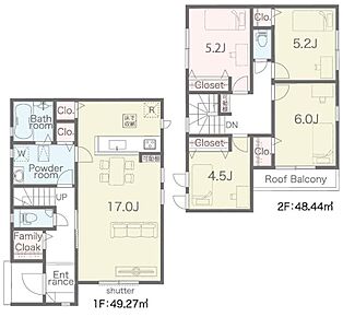 ◇季節を問わずたっぷり収納ができるファミリークローゼットを、１階廊下に完備！外出時や帰宅時にとても便利です♪
◇キッチンと洗面室に、あると便利な収納スペース付き♪ 