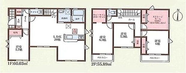 【4LDK+S】〇家族のコミュニケーションを重視した対面式キッチン・リビングイン階段プラン♪
〇主寝室にはWIC完備♪
〇広い納戸は窓付きなので、居室としても問題なくお使いいただけます♪