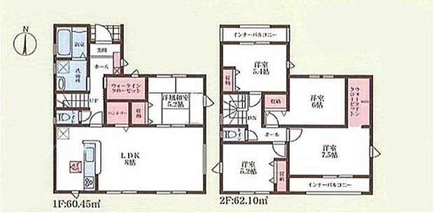【5LDK】〇憩いの場や来客用など、あったら嬉しい和室♪
〇2面インナーバルコニーは方角が違うので、時間帯によって変わる陽当たりに合わせて干せば効率アップ♪
〇パントリーやWICなど大型収納でお部屋をスッキリ！