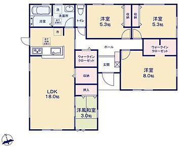 ◇平屋のお住まい！階段が無いため、生活動線がコンパクトでお掃除もしやすいです♪
◇２つのWIC＆リビングの広々収納スペース！収納の多さも住みやすいお住まいのポイントです♪ 