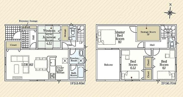 【4LDK】◇足を伸ばして寛げる洋風和室付きのリビング空間♪◇対面式キッチンで家族の顔が見えるので、いっそうお料理が楽しくなります♪◇2階は全居室6帖以上を確保したゆとりある広さです♪