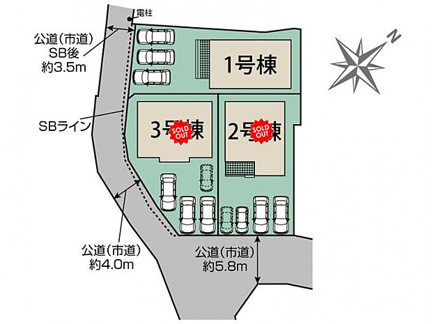 宜野湾市上原1丁目3棟 区画図
