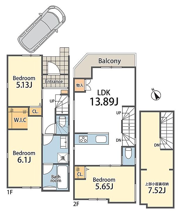3LDK、土地面積71.48m2、建物面積72.01m2