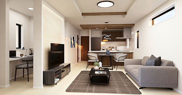 【イメージパース】1号棟LDK