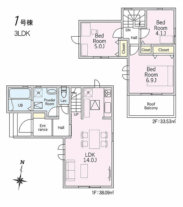 【3LDK】1号棟