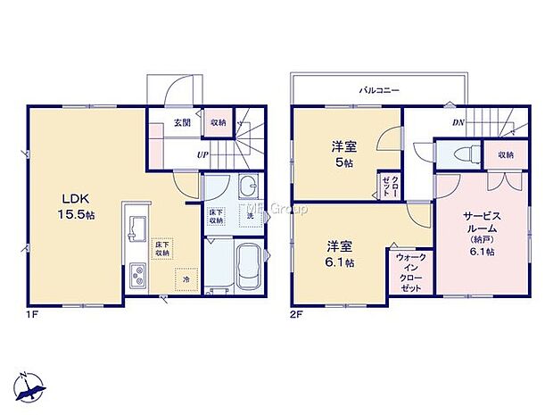 【2LDK+S】2号棟  