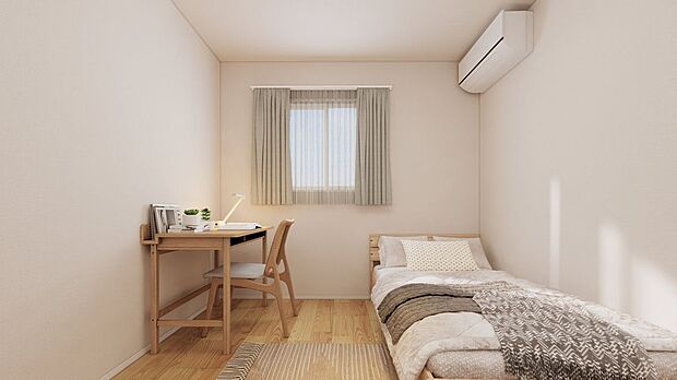 【完成予想図（内観）】■１号地洋室A（パース）　約5.4帖の広さの洋室です。北側に窓が備わっています。