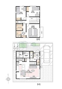 3号地のLDKには、スムーズな動線を実現するキッチンがございます。また収納スペースも豊富で、土間クローク、キッチンクローク、ファミリークロークなど、用途別にしまい分けられます。 