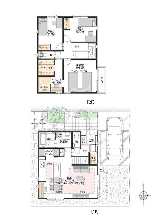 【3LDK】3号地のLDKには、スムーズな動線を実現するキッチンがございます。また収納スペースも豊富で、土間クローク、キッチンクローク、ファミリークロークなど、用途別にしまい分けられます。