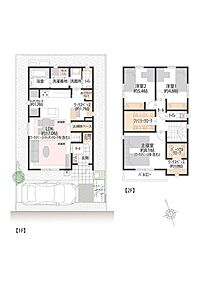 ■11号地間取図　
11号地のLDKには、スムーズな動線を実現するキッチンがございます。また収納スペースも豊富で、土間クローク、キッチンクローク、ファミリークロークなど、用途別にしまい分けられます。 