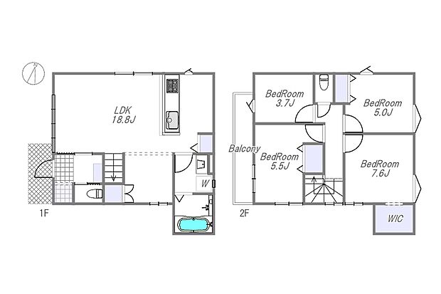 カースペース付き4LDKのゆとりある間取りプラン！設備仕様が充実の新築分譲住宅！
