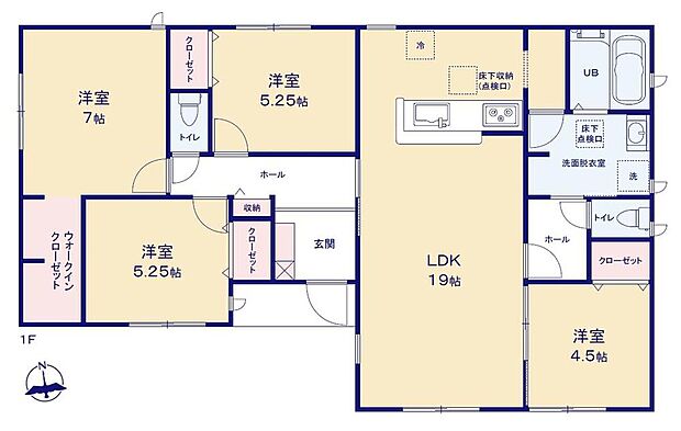 (１号棟)、価格2860万円、4LDK、土地面積238m2、建物面積96.06m2
