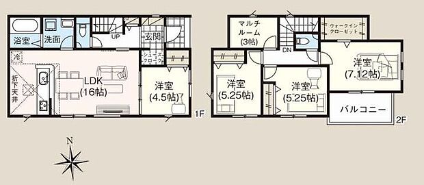 (１号棟)、価格3500万円、4LDK、土地面積149.28m2、建物面積99.57m2