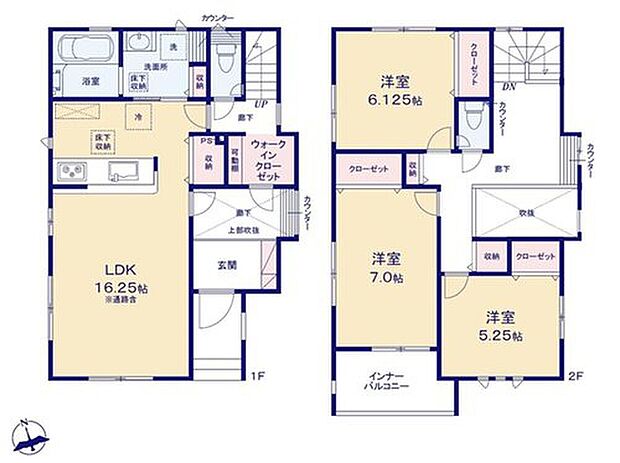 (１号棟)、価格2885万円、3LDK、土地面積104.9m2、建物面積105.05m2

