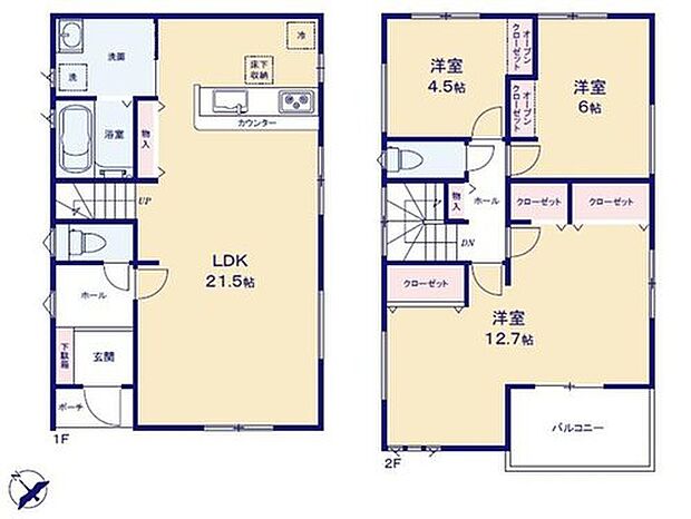 (1号棟)、価格3390万円、4LDK、土地面積131.84m2、建物面積102.06m2