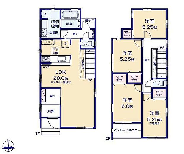 (１号棟)、価格3490万円、4LDK、土地面積113.02m2、建物面積105.03m2