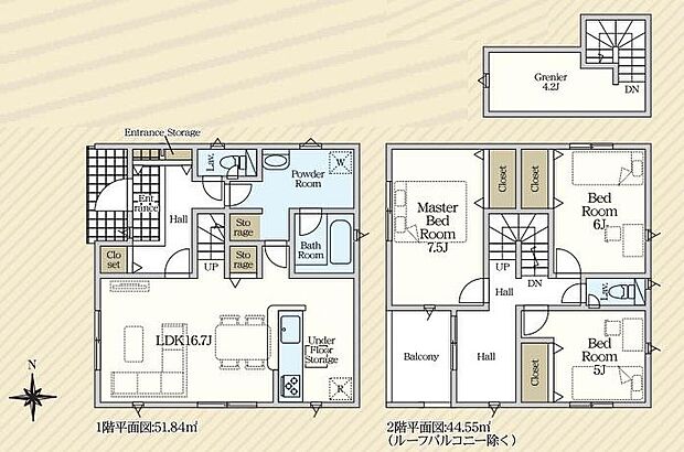 (１号棟)、価格2990万円、3LDK、土地面積142.49m2、建物面積96.39m2