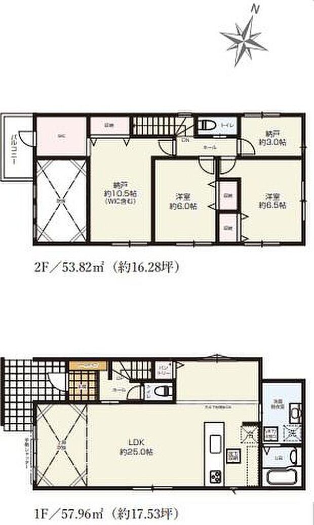(１号棟)、価格4599万円、2LDK+2S、土地面積148.74m2、建物面積111.78m2