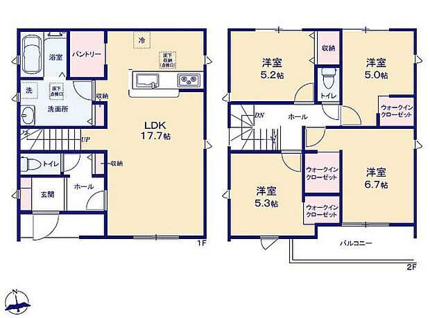 (2号棟)、価格2680万円、4LDK、土地面積170.04m2、建物面積101.86m2