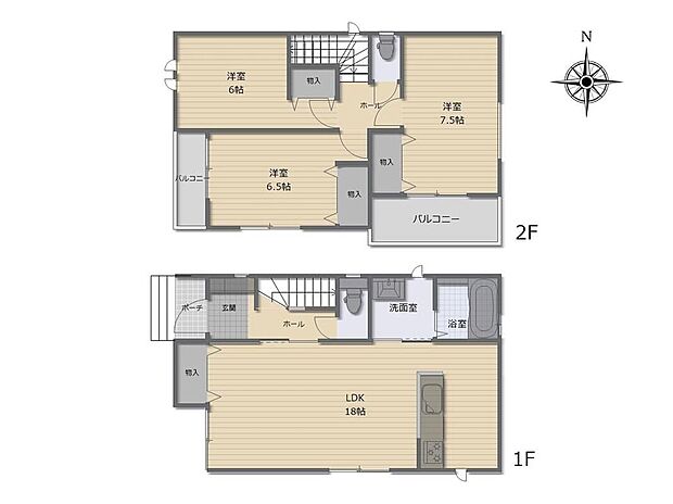 (B号棟)、価格2990万円、3LDK、土地面積107.45m2、建物面積90.27m2