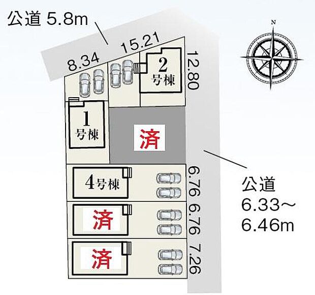 1号棟 2,880万円
2号棟 2,980万円
3号棟 ご成約済
4号棟 2,880万円
5・6号棟 ご成約済