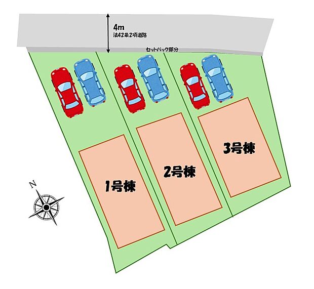 １号棟　３，０９０万円
２号棟　２，８９０万円
３号棟　３，１９０万円
