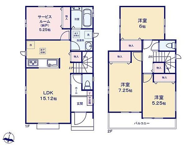 (A号棟)、価格2990万円、3LDK+S、土地面積128.04m2、建物面積93.17m2