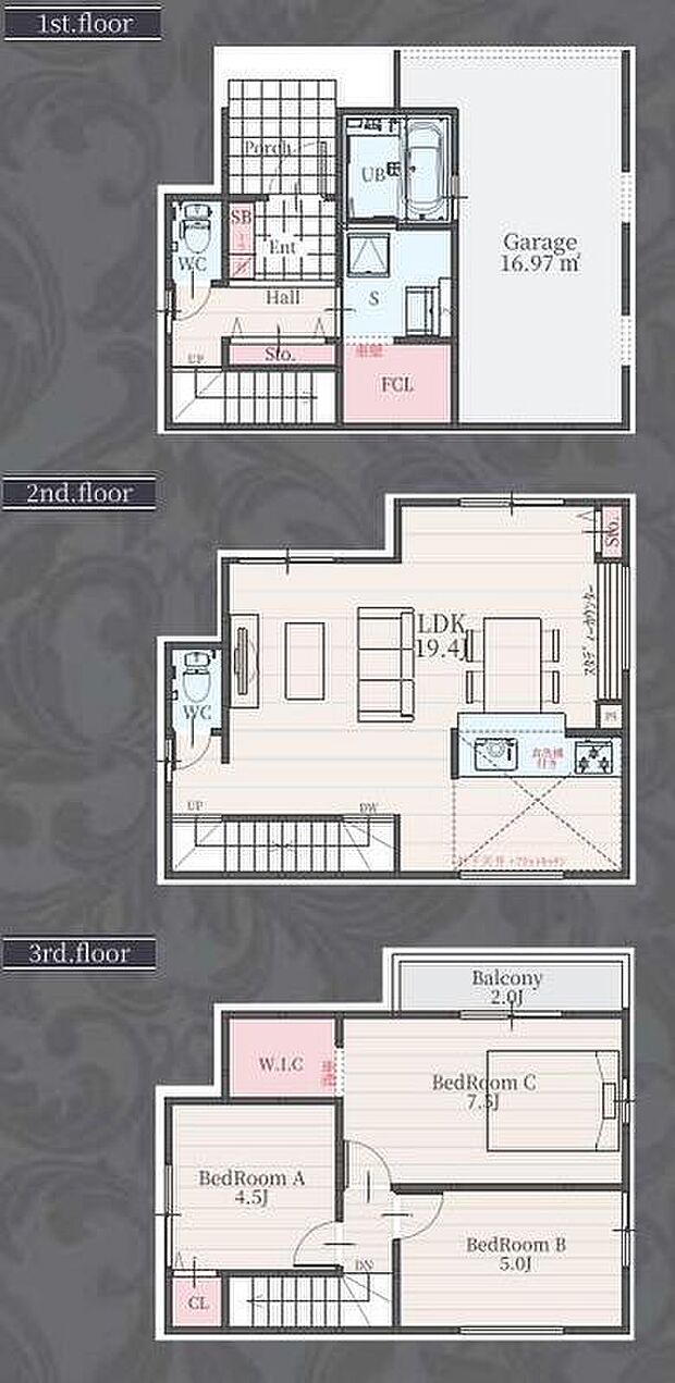 (1号棟)、価格4499万円、3LDK、土地面積57.06m2、建物面積109.71m2