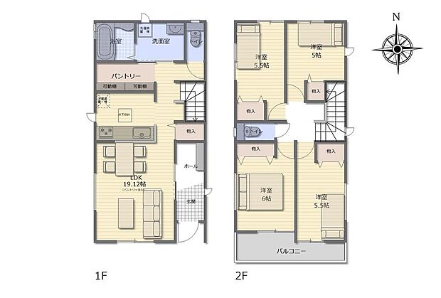 (B号棟)、価格3290万円、4LDK、土地面積114.12m2、建物面積97.72m2